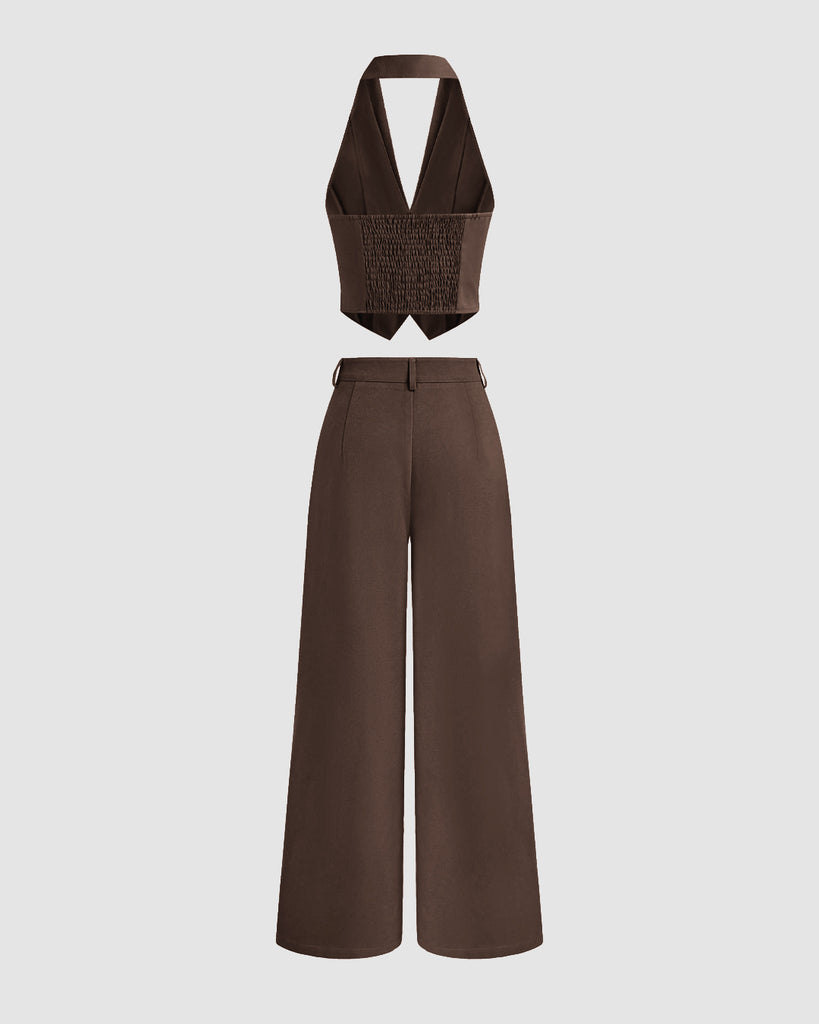 Brown color waistcoat and pants