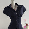 Polka Dot Button Down Slim Fit Short Sleeve Top