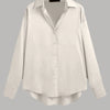 Front Button Collar Full Sleeve Shirt in Cream