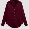 Maroon Relaxed Fit Collared Full Sleeve Shirt