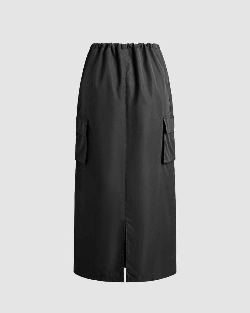 Double Pocket Skirt in Black