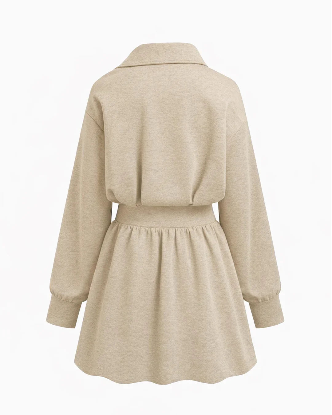Beige Asymmetrical Neck A-Line Mini Dress – Littlebox India