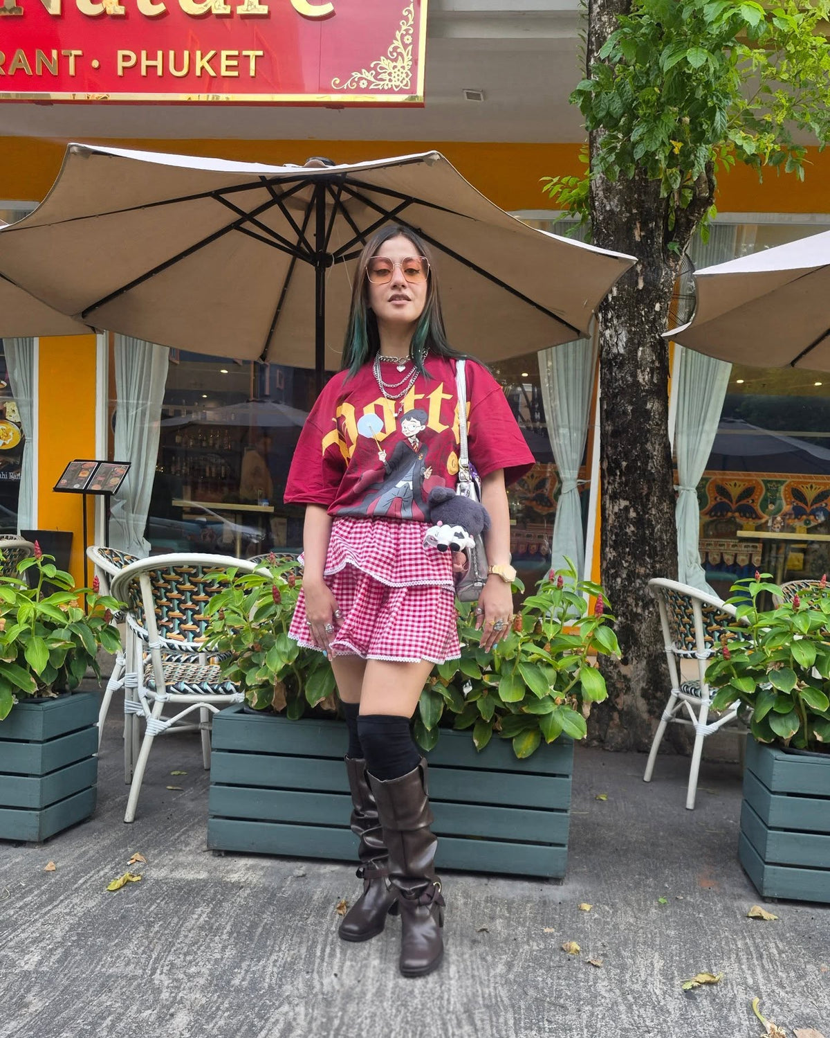 Customer photo 2 of Brown Knee-High Boots With Buckle And Heel