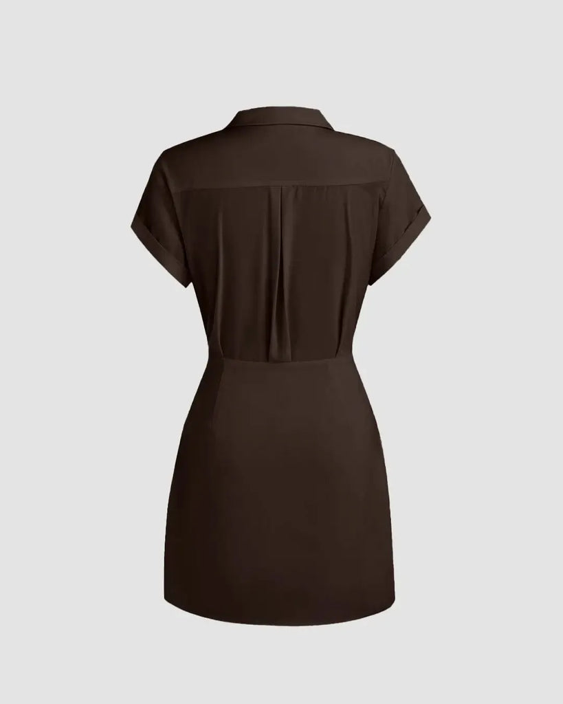collar wrap buckle mini dress collar wrap buckle mini dress Collar Wrap Buckle Black Mini Dress