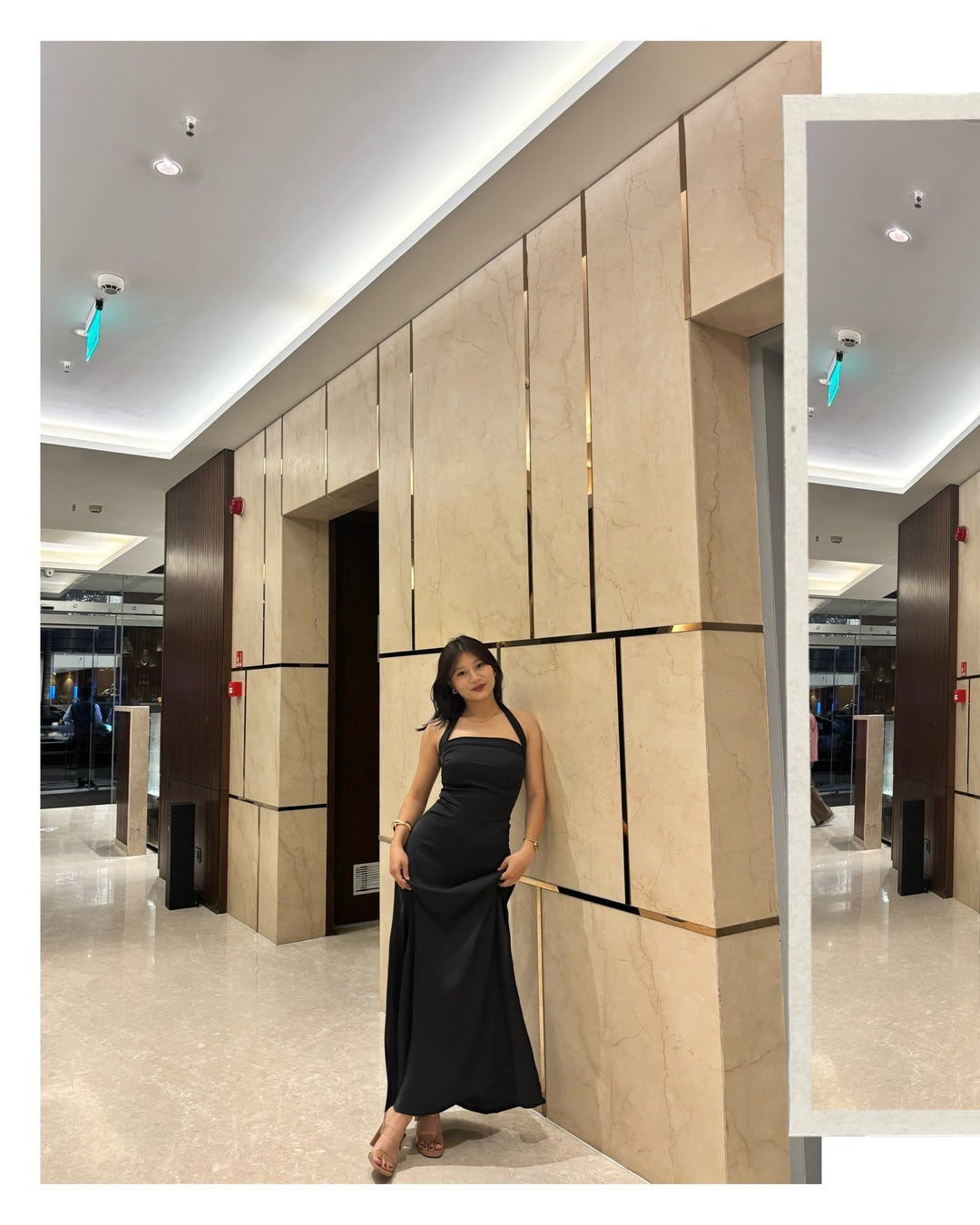 Backless Halter Neck Maxi Dress in Black