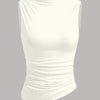 Backless Knotty Tank Top in Milky White Front View for Women | Littlebox India