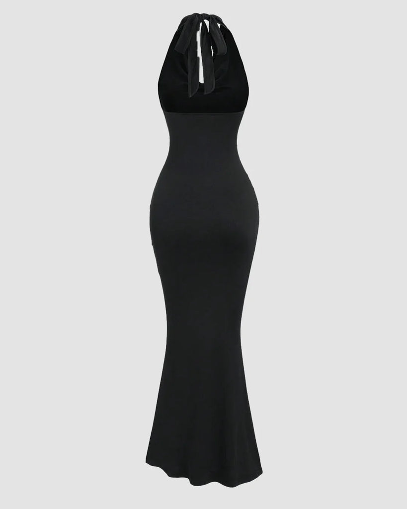 Black Halter Backless Mermaid Dress Littlebox India Black Halter Backless Mermaid Dress Littlebox India