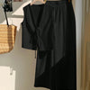 Black Sleeveless Tie-Back Top & Wide-Leg Pants Co-Ord Set Front View For Women | Littlebox India