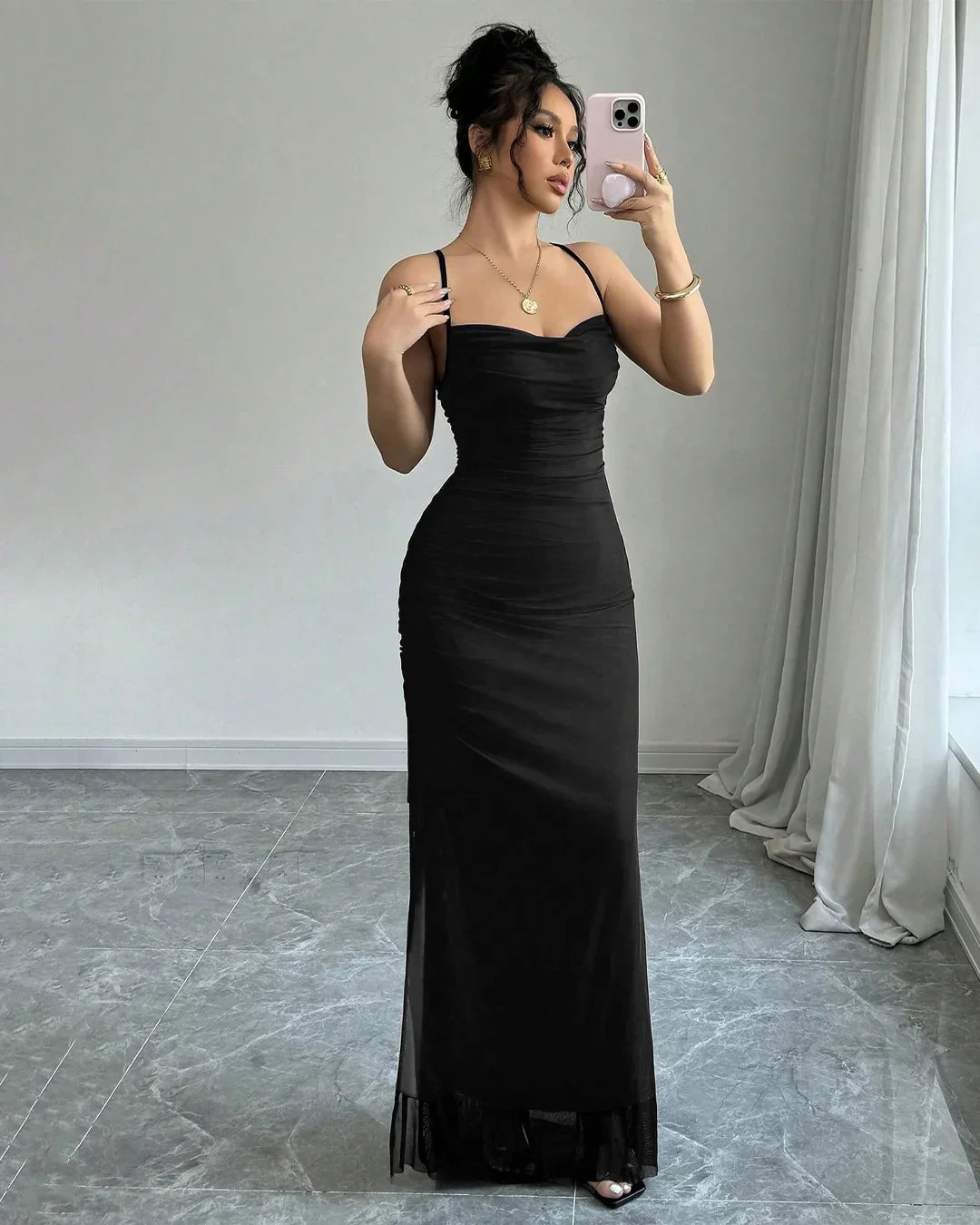 Sweetheart Neck Spaghetti Strap Maxi Dress