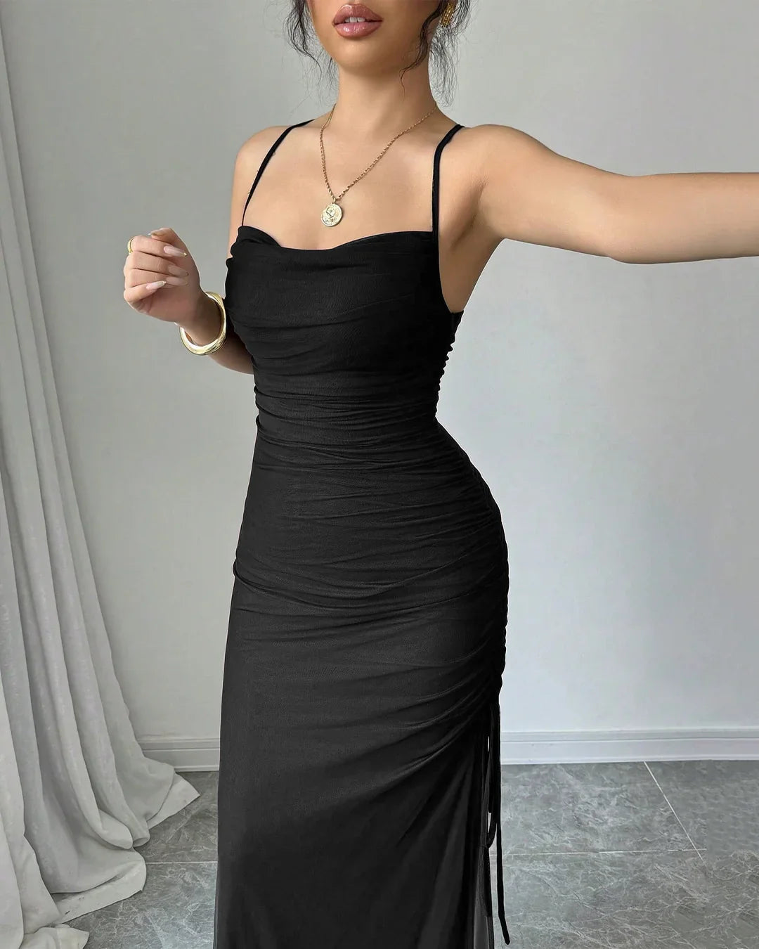 spaghetti strap bodycon dress Sweetheart Neck Maxi Sleeve Length:37 Solid Style Show Me Your MuMu fall parties
