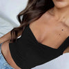 Black Sweetheart Neck Ruched Pleated Camisole Crop Tank Top Front View For Women | Littlebox India