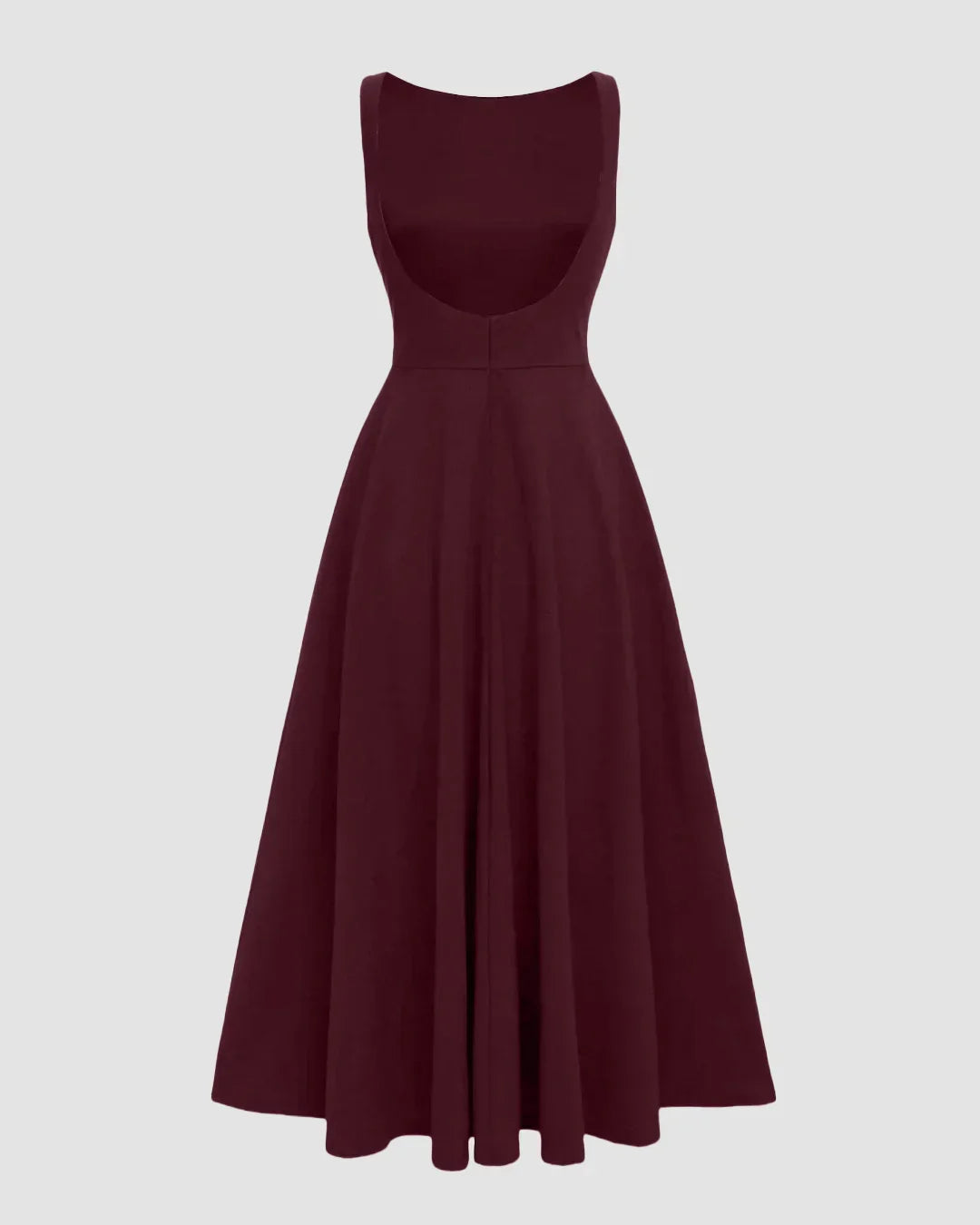 Long Dress Red Maxi Dress Amazon Boat Neck A-Line Solid Sleeveless Maxi Dress Maroon