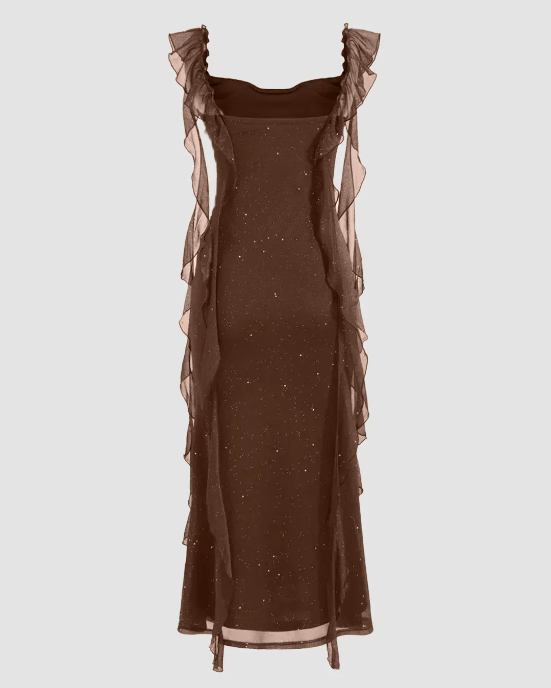 backless ruffle detailing mini dress in brown Ruched Mesh Bodycon Midi – Littlebox India making it the perfect SEC gameday fashion Joia Beach Miami – Color:Green/Blue Gradient