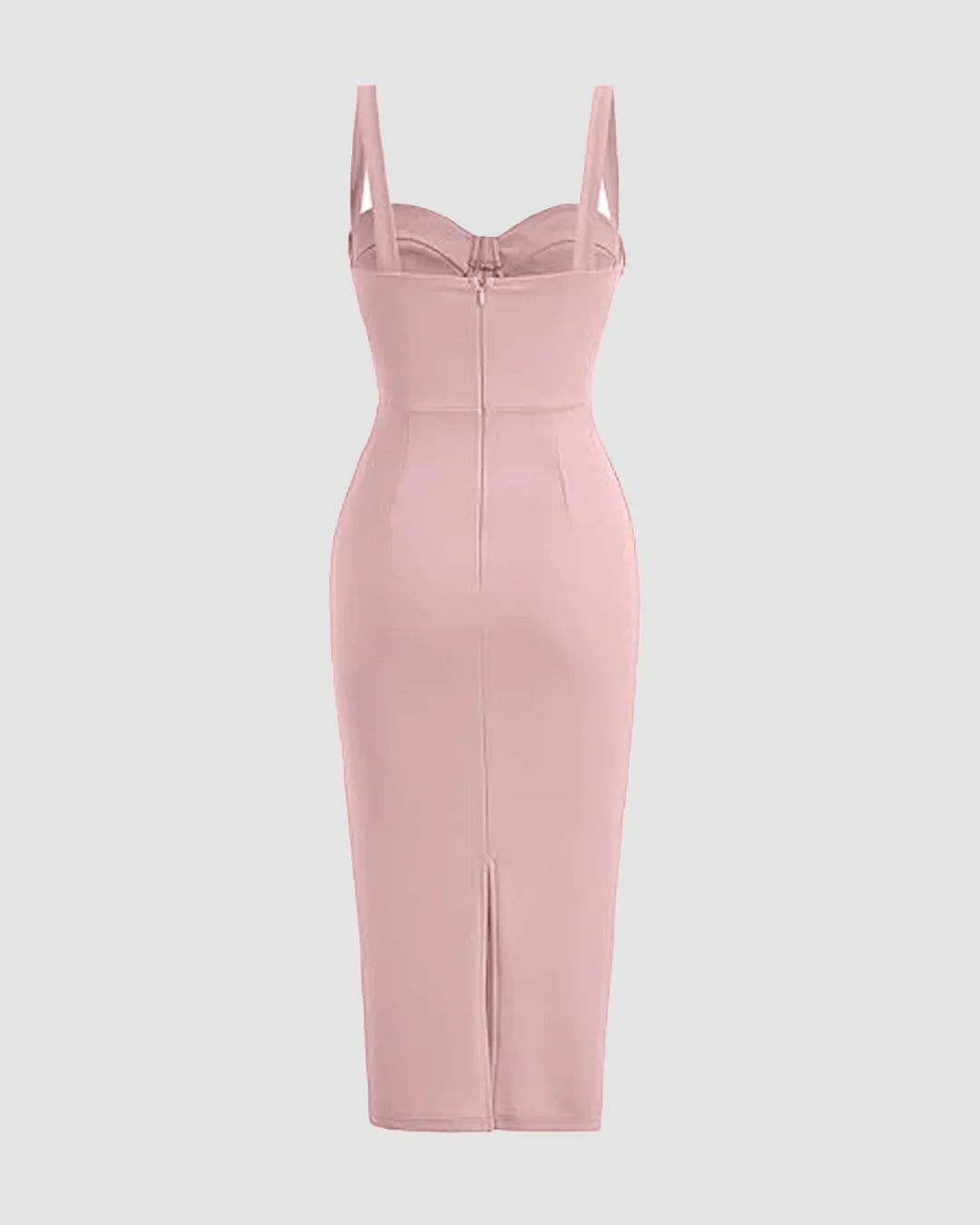 Bodycon Spaghetti Strap Dress in Dusty Pink