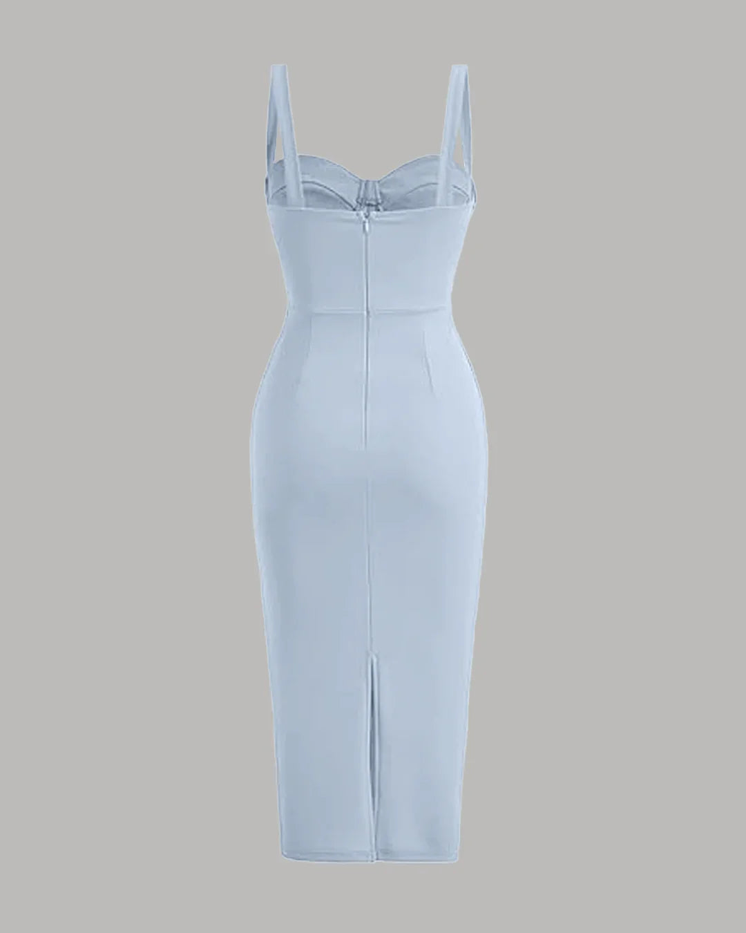 Spaghetti Strap midi Dress in Ice Blue