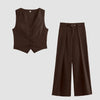 Coco Waistcoat and Wide Leg Trouser Co-Ord Set Front View For Women | Littlebox India