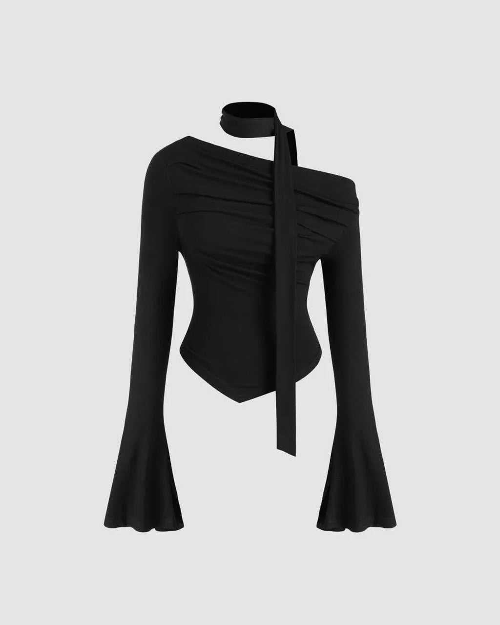Cold_Shoulder_Choker_Neck_Flar 