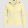 Collar Striped Long Sleeve Shirt in Vanilla Front View for Women | Littlebox India
