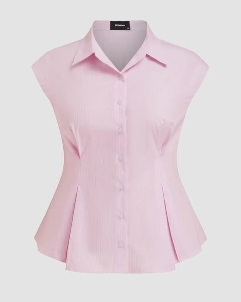 Collared Short Sleeve Button Down Shirt Curve & Plus