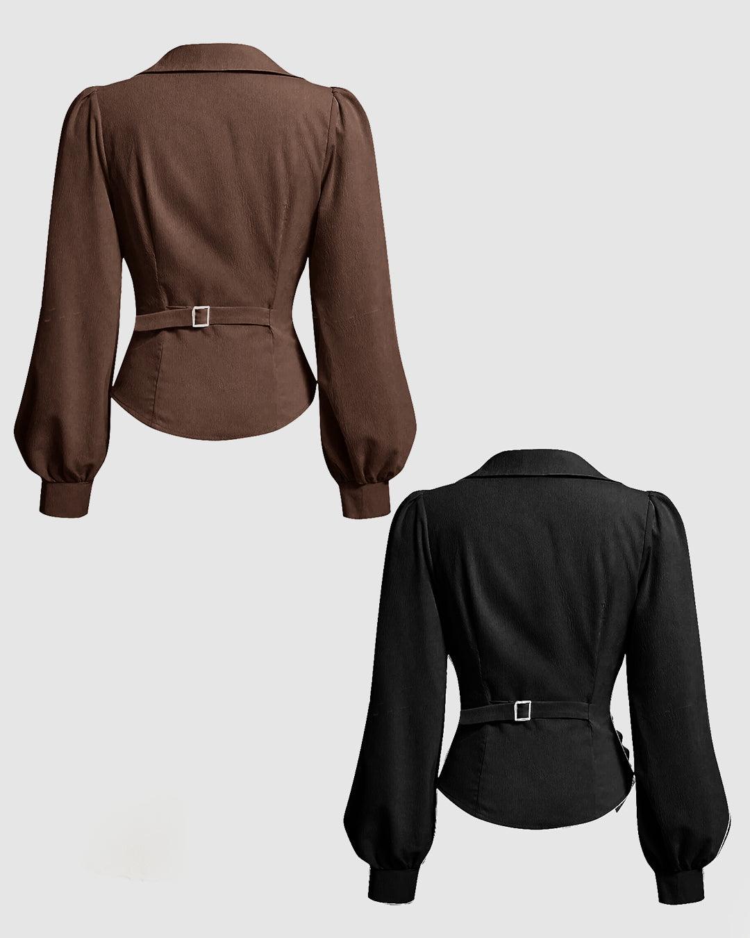 Below Elbow Lantern V Neck Top main image 0