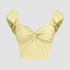 Cropped Vest Ruffle Top In Vanilla Front View For Women | Littlebox India