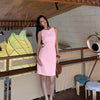 Cut Out Sleeveless Mini Dress in Pink Front View for Women | Littlebox India