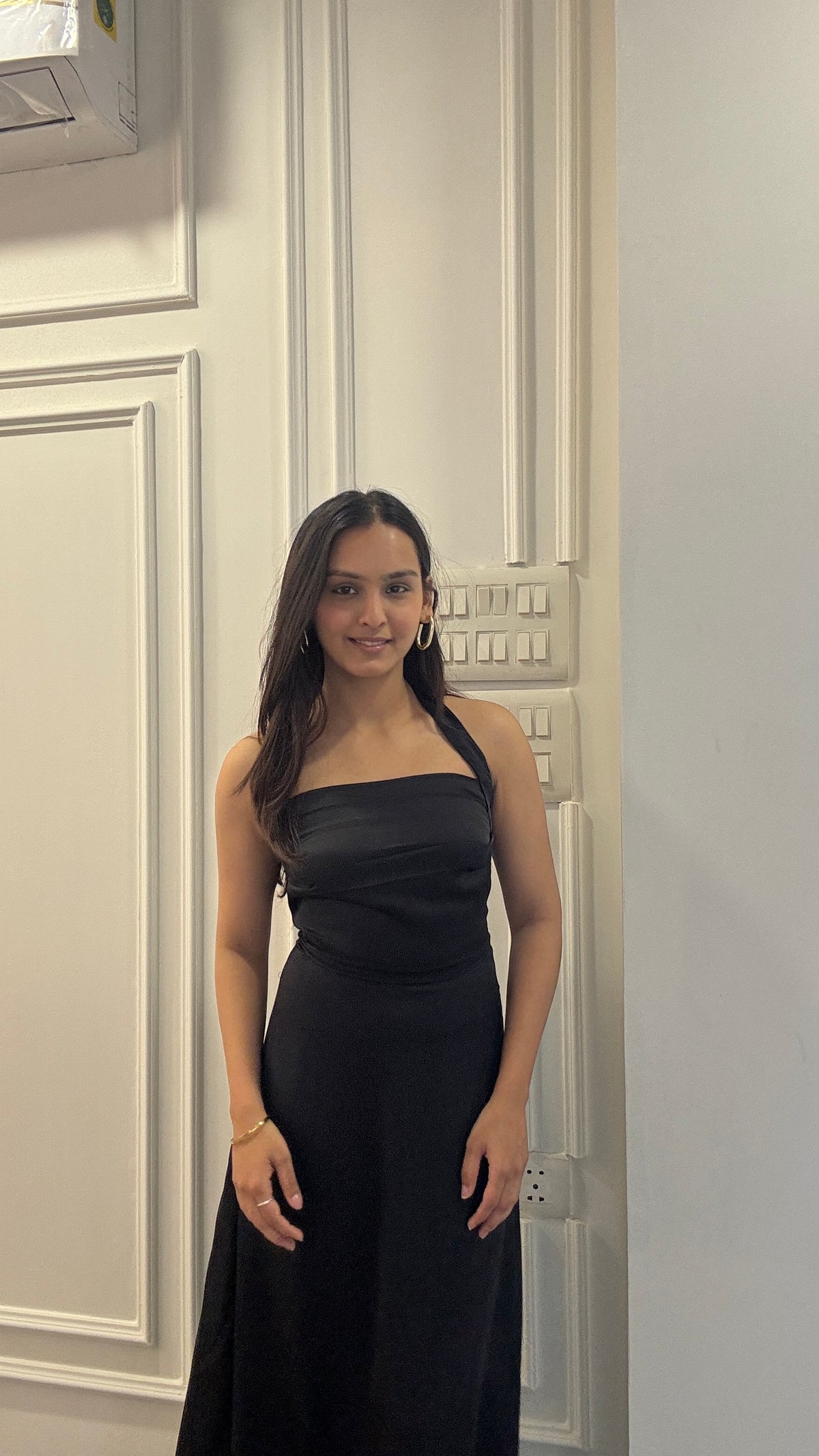 Customer photo 1 of Backless Halter Neck Maxi Dress in Black