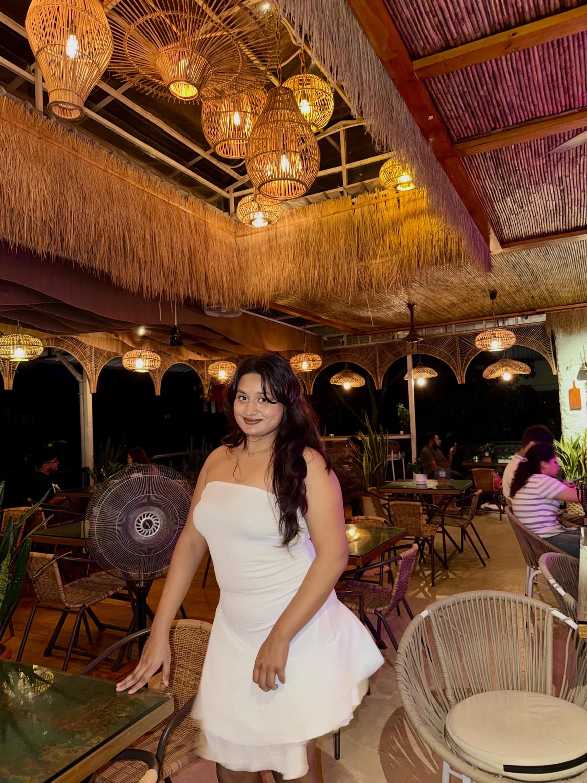 Customer photo 2 of Crinkle Material Ruched Bandeau Dress in White