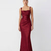 Sleeveless Fitted Maxi Dress in Red