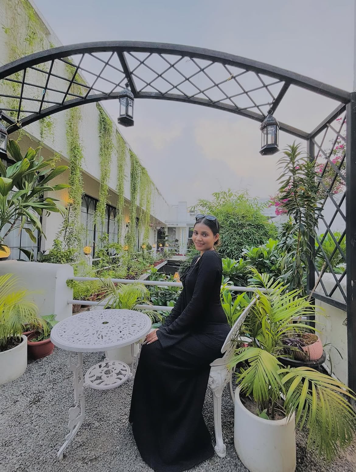 Customer photo 3 of Round Neck Flared Long Black Dress