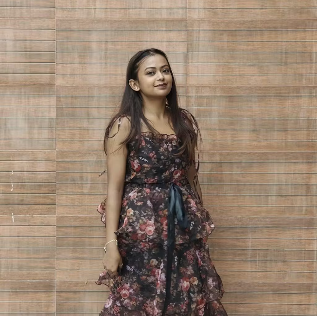 Customer photo 2 of Floral Corset Fit Tiered Ruffle Midi Gown With Detachable Skirt