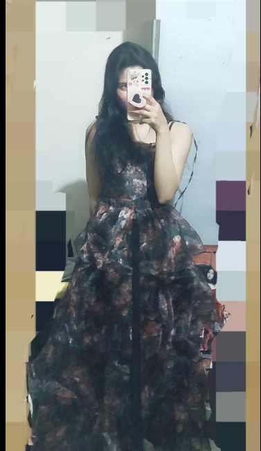Customer photo 4 of Floral Corset Fit Tiered Ruffle Midi Gown With Detachable Skirt