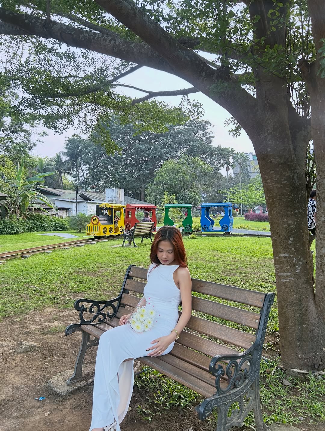 Customer photo 2 of Slim Fit Boat Neck Maxi Dress in White
