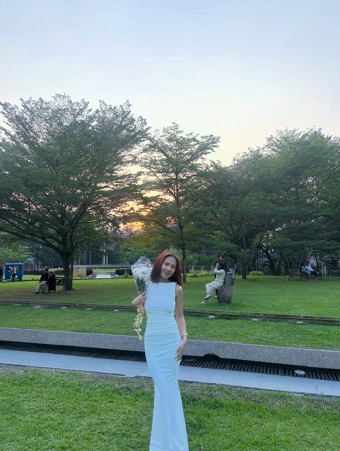 Customer photo 1 of Slim Fit Boat Neck Maxi Dress in White