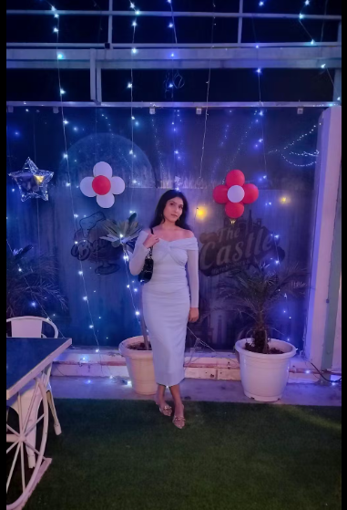 Customer photo 8 of Off Shoulder Mesh Ruched Fitted Dress With Long Sleeve In Dusty Blue