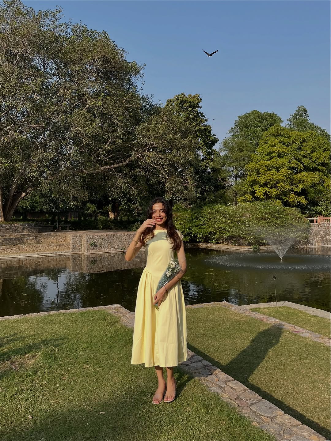 Customer photo 3 of Cap Sleeve Fit & Flare A-Line Midi Dress in Vanilla