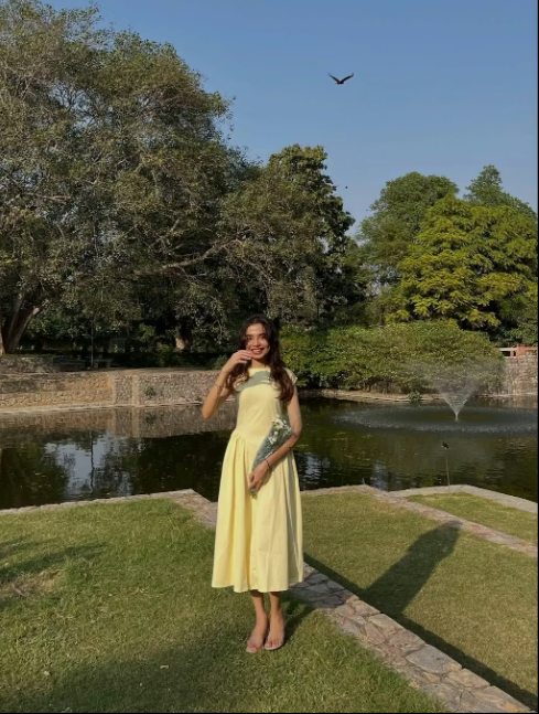 Customer photo 1 of Cap Sleeve Fit & Flare A-Line Midi Dress in Vanilla