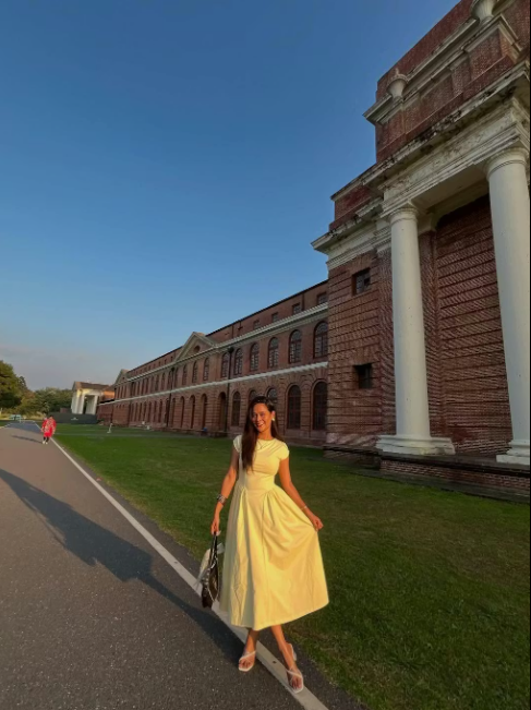 Customer photo 8 of Cap Sleeve Fit & Flare A-Line Midi Dress in Vanilla