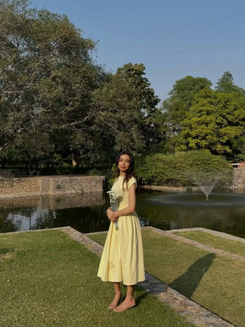 Customer photo 11 of Cap Sleeve Fit & Flare A-Line Midi Dress in Vanilla