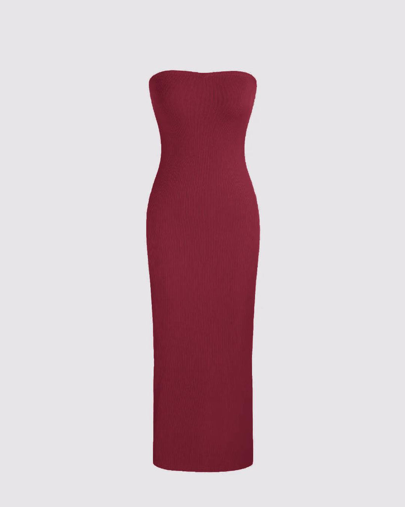 Elegant Bodycon Dress With Shrug In Cherry Red - Littlebox India Elegant Bodycon Dress With Shrug In Cherry Red - Littlebox India