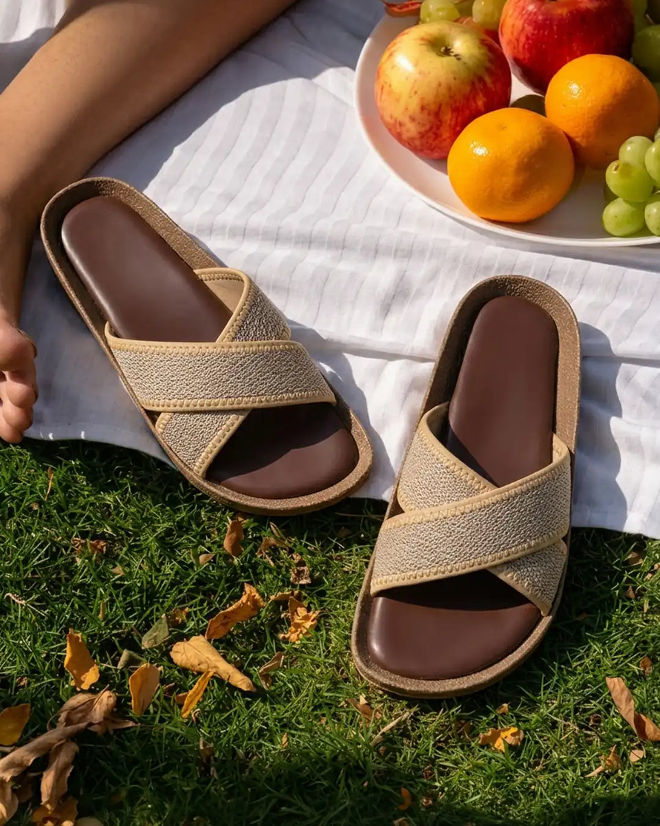 Open toe Crisscross Comfort Slide Sandals – Littlebox India
