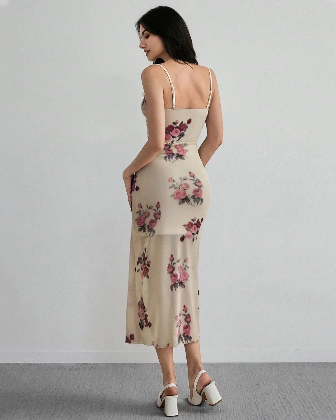Floral Lace Slim Fitted Bodycon Midi Dress – Littlebox India