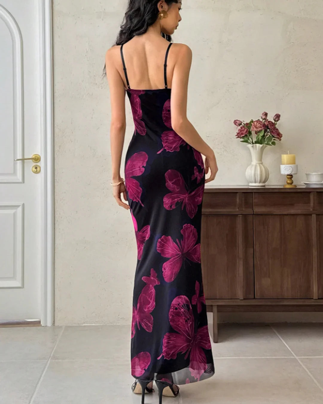 Floral Print Spaghetti Strap Maxi Dress – Littlebox India