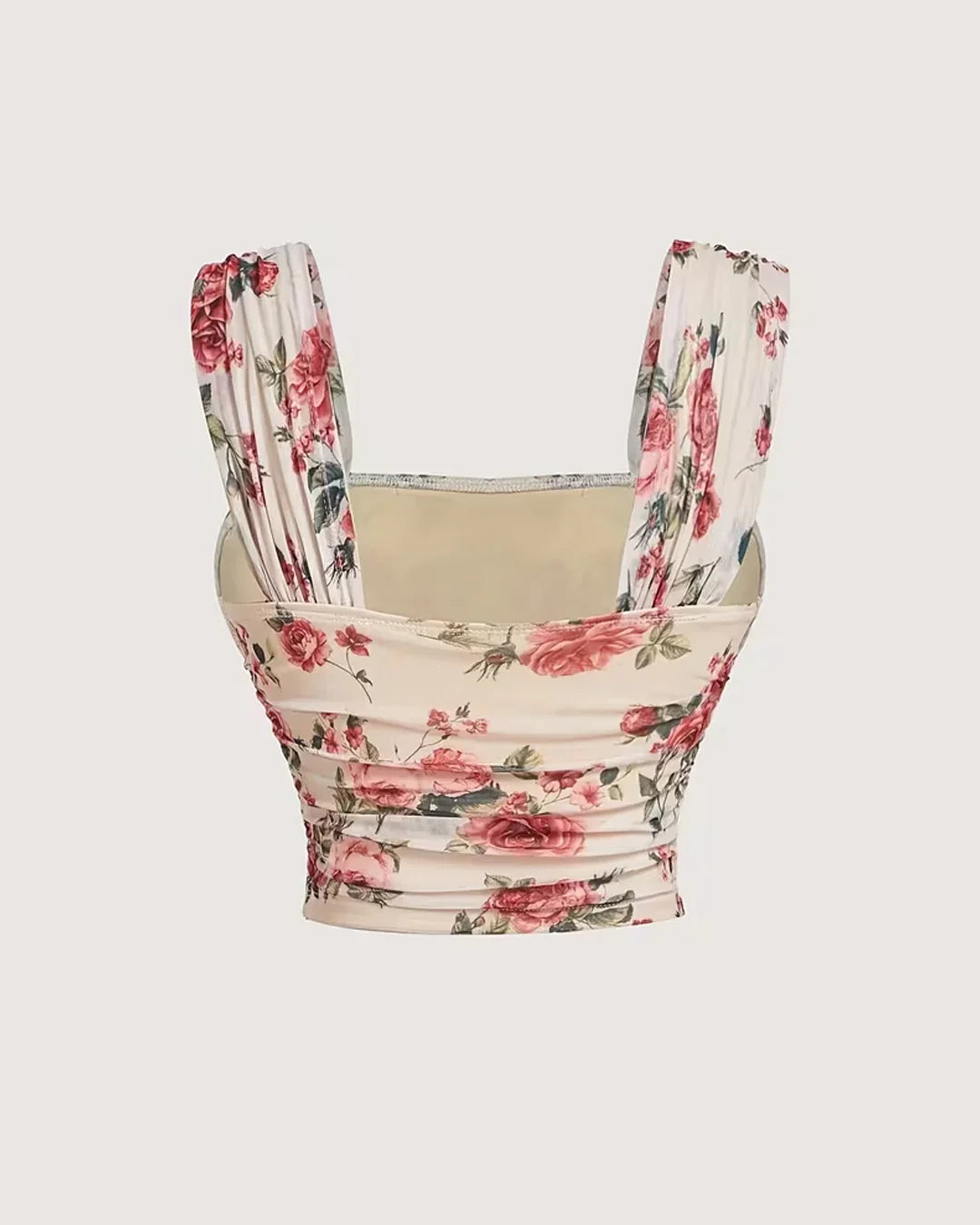 Floral Print Square Neck Slim Fit Top – Littlebox India
