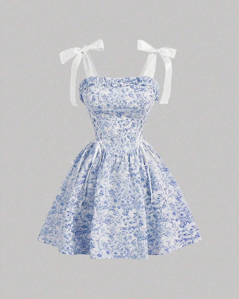 Sleeveless Floral Fit & Flare Mini Dress