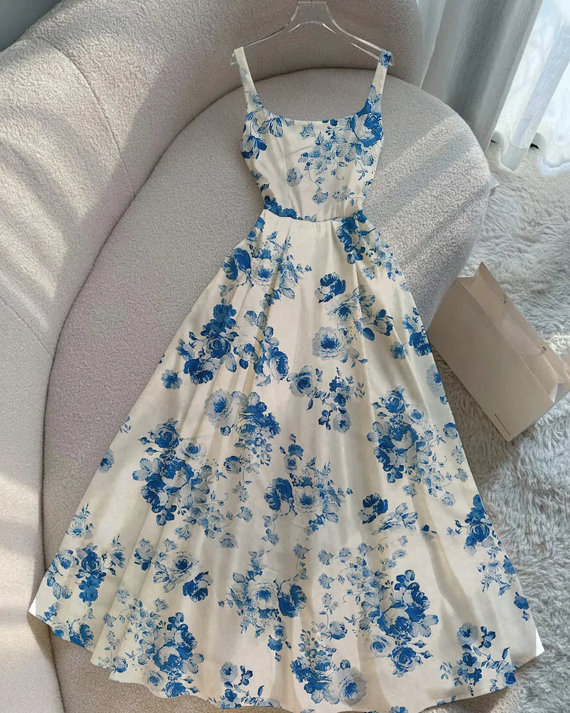 flowy pretty dresses PRETTYGARDEN Women's Summer Floral Midi Dress Cap Sleeve V Neck Ruffle