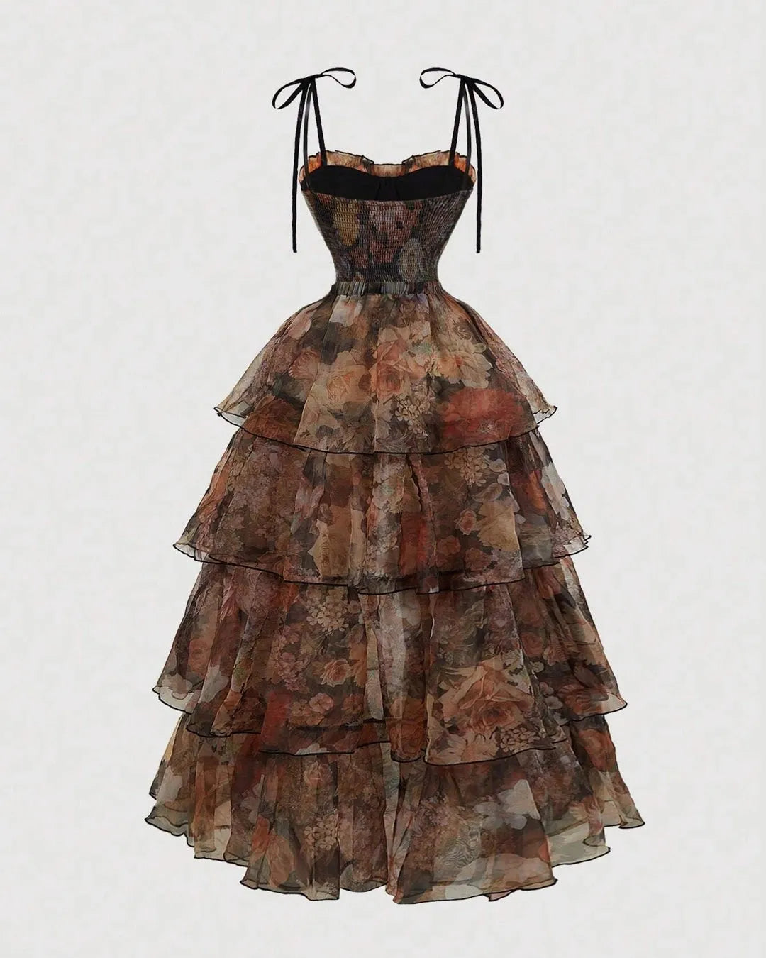 Floral Tiered Corset Gown With Detachable Skirt - Littlebox India