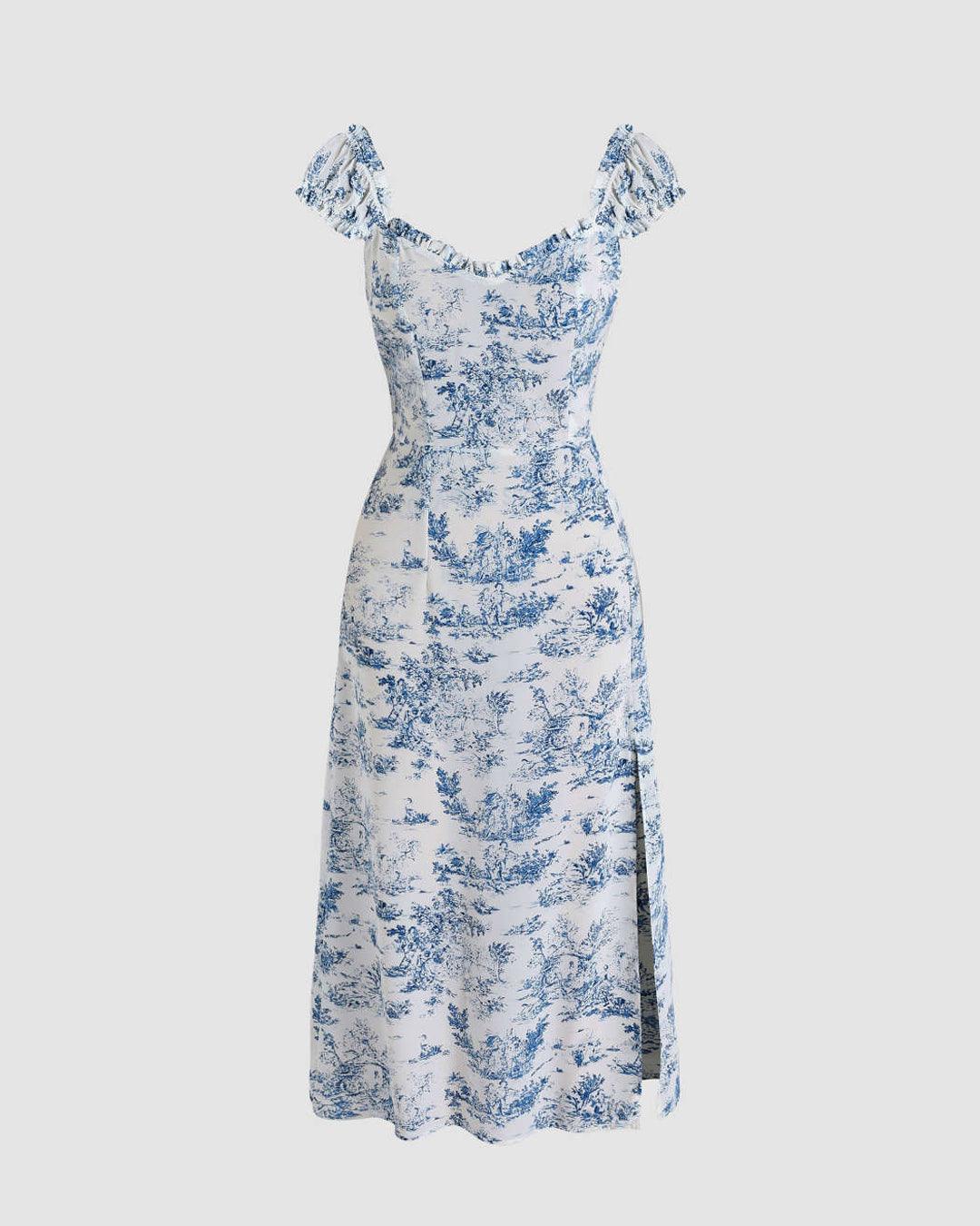 square neck floral corset lace up midi dress Rustic Rose Lace Up Corset Midi Dress (Pink/Cream) S main image 0