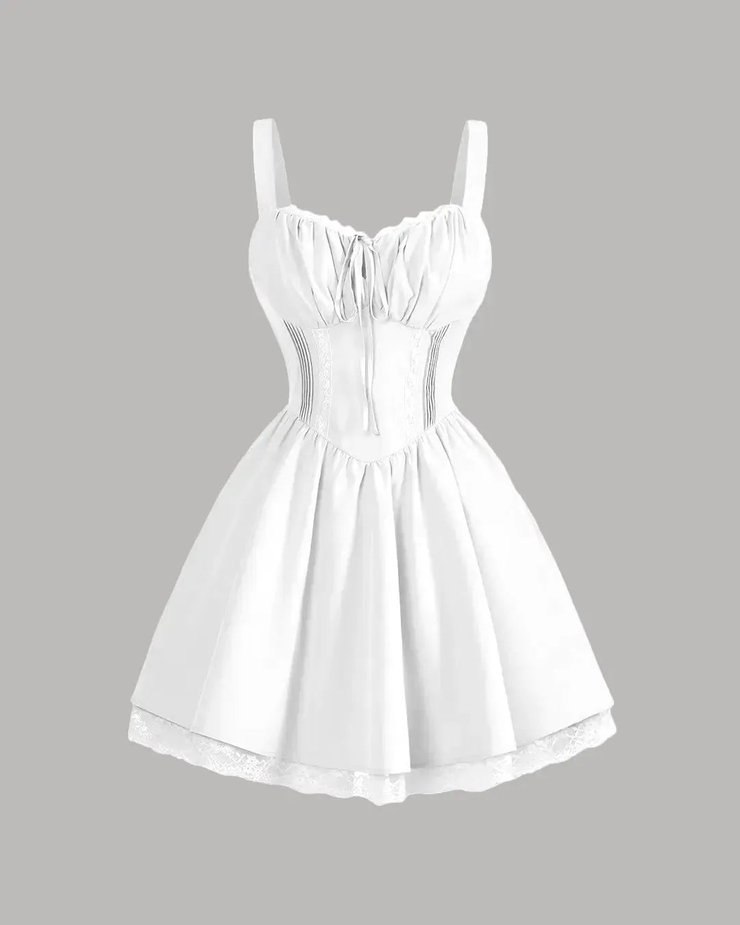 Front Striped Crop Mini Dress In White - Littlebox India