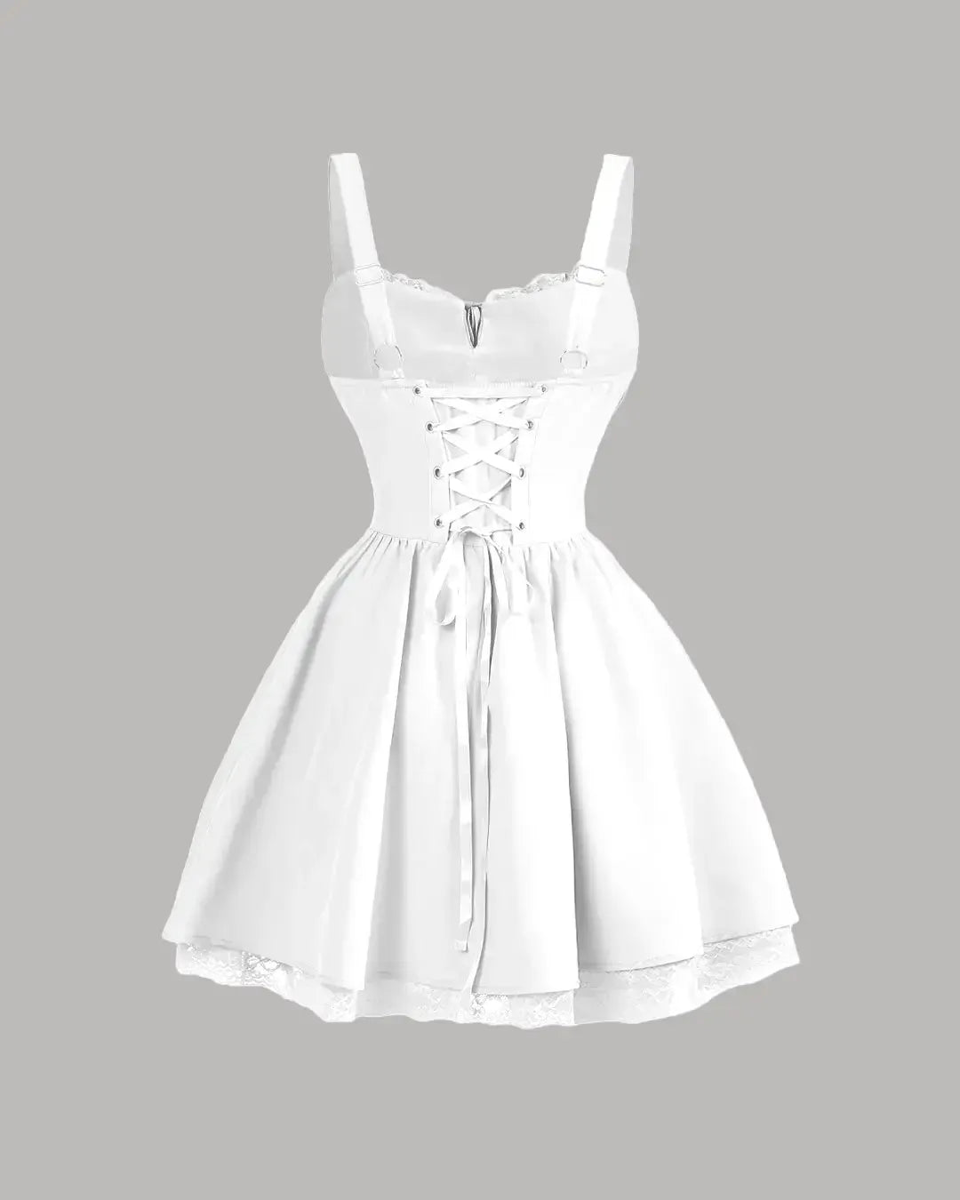 Front Striped Crop Mini Dress In White - Littlebox India
